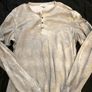 - [ ] Calvin Klein Men’s Long Sleeve Henley Tee Shirt, Buttons, Washed Gray, Med